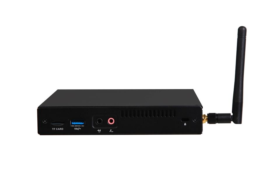 Giada MiniPC barebone F105D fanless Intel Celeron N3450 HD Graphics 550 2 GB on-board 1x SO-DIMM DDR3-L 1x Sata 1x mSata 2x GB Lan 3 x USB2 3x USB3 VG