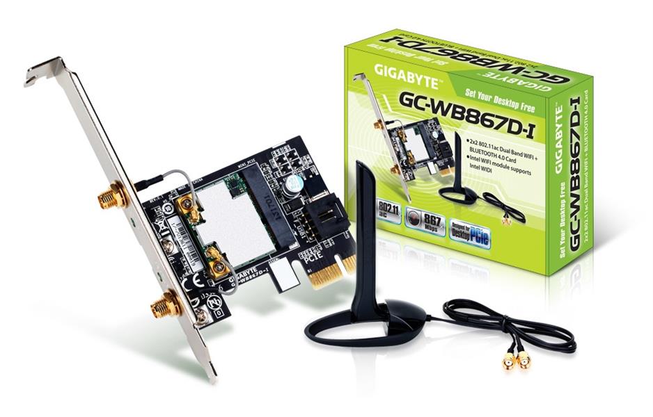 Gigabyte Internal Wireless PCI Express WLAN Bluetooth 867 Mbit s Aluminium Gree