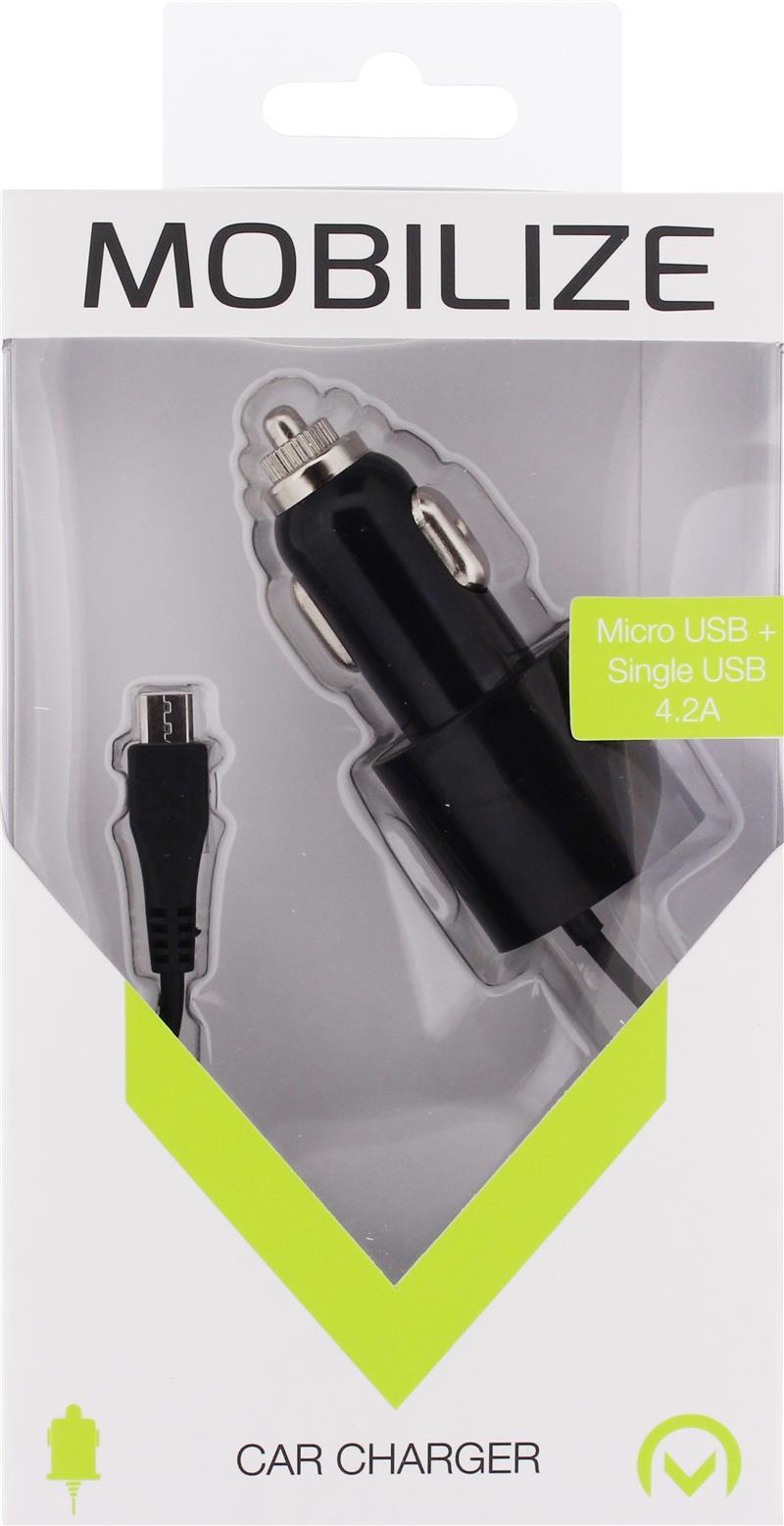 Mobilize Car Charger Micro USB USB 4 2A 20W Black