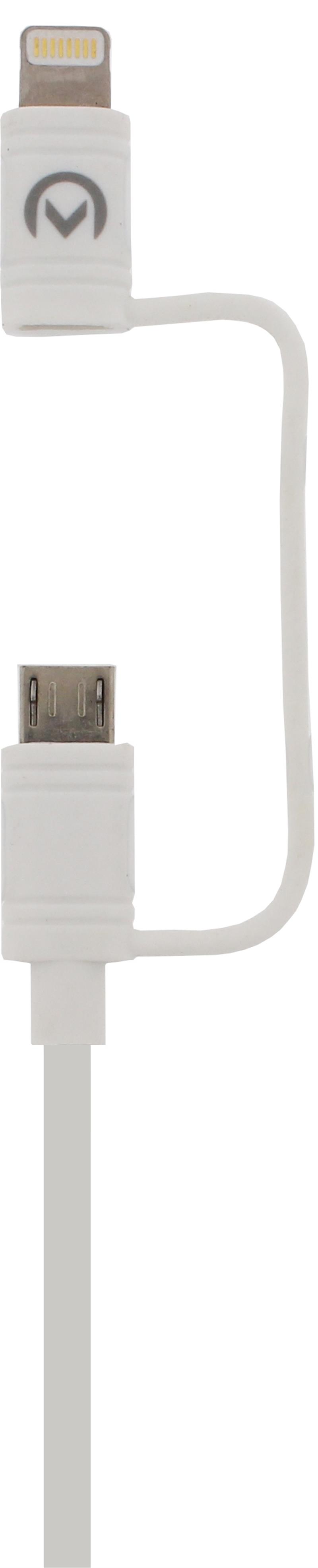 Mobilize 2in1 Cable USB to Apple MFi Lightning or Micro USB 1 5m White