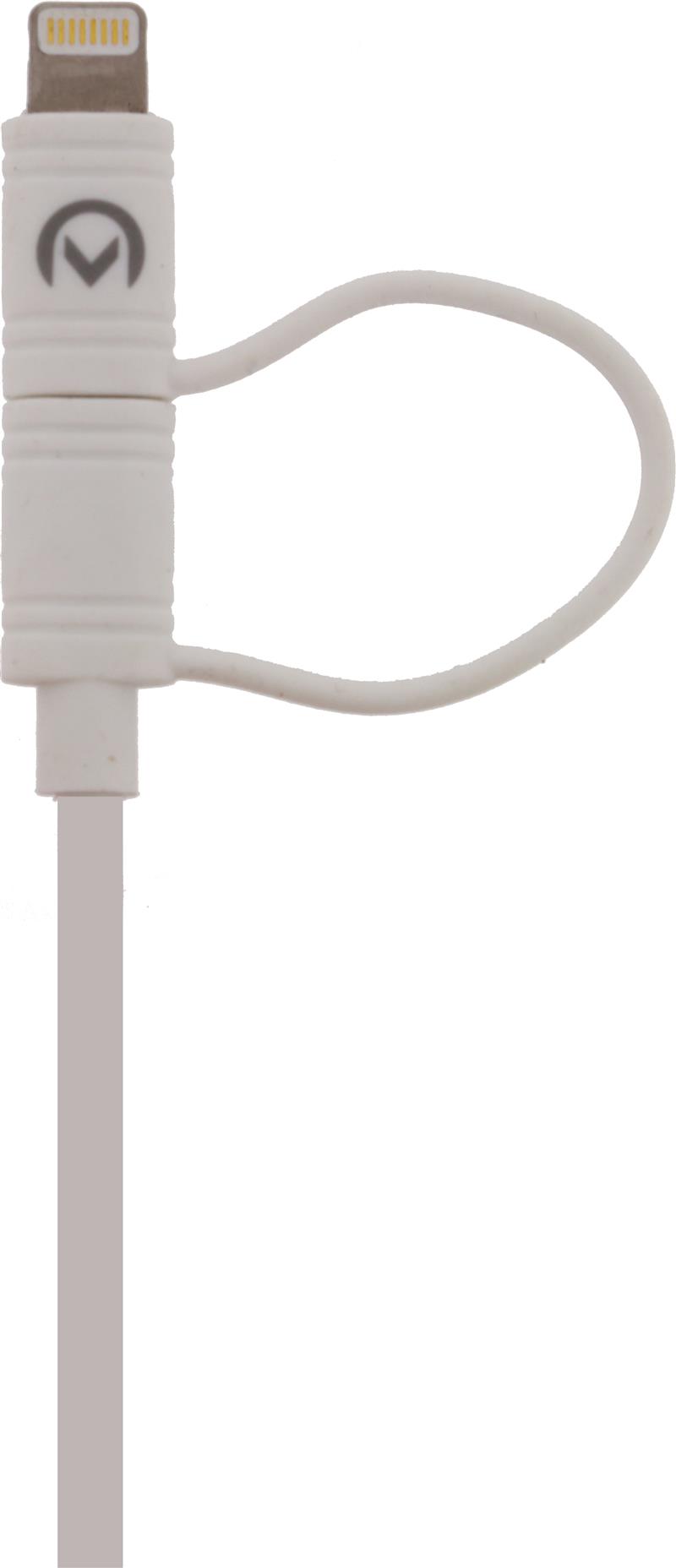 Mobilize 2in1 Cable USB to Apple MFi Lightning or Micro USB 1 5m White