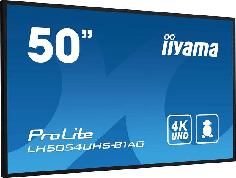 iiyama LH5054UHS-B1AG beeldkrant Digitale signage flatscreen 125,7 cm (49.5"") LCD Wifi 500 cd/m² 4K Ultra HD Zwart Type processor Android 11 24/7