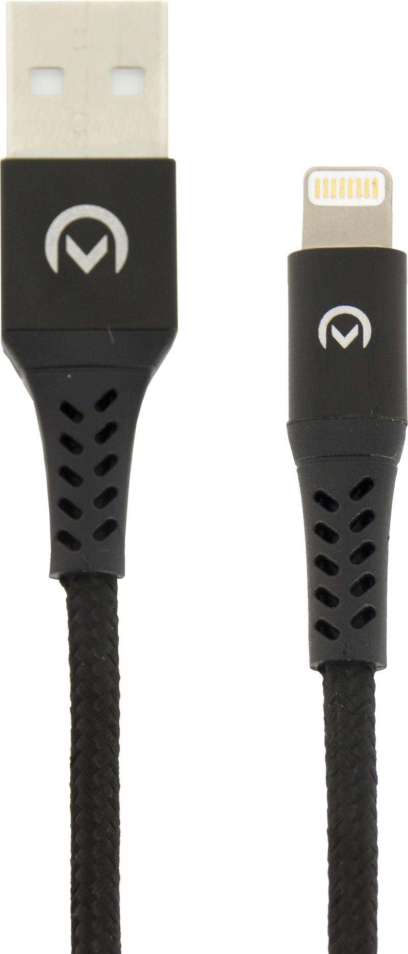 Mobilize Strong Nylon Cable USB to Apple MFi Lightning 20cm 12W Black