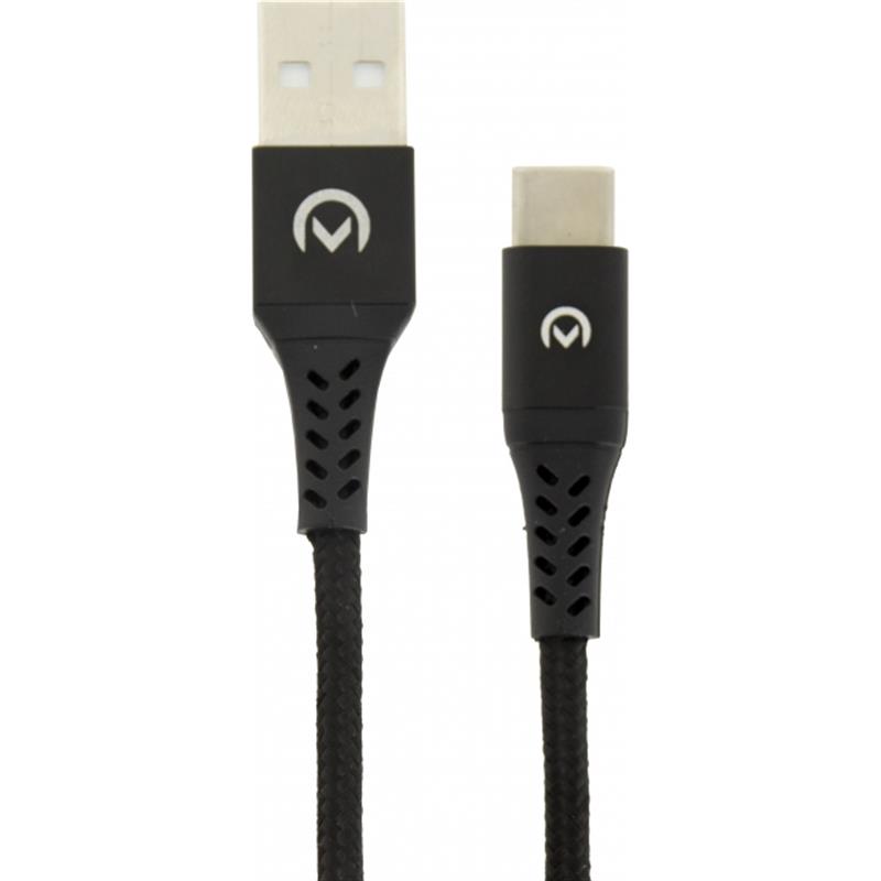 Mobilize Strong Nylon Cable USB to USB-C 20cm 15W Black