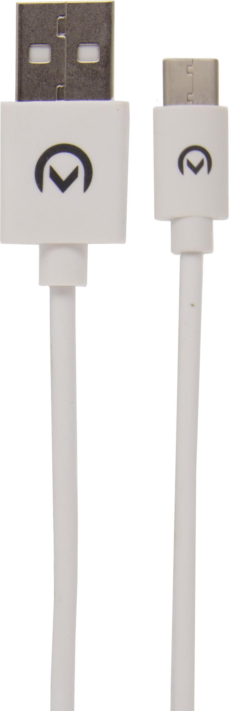 Mobilize Wall Charger 2x USB USB-C Cable 12W 1m White