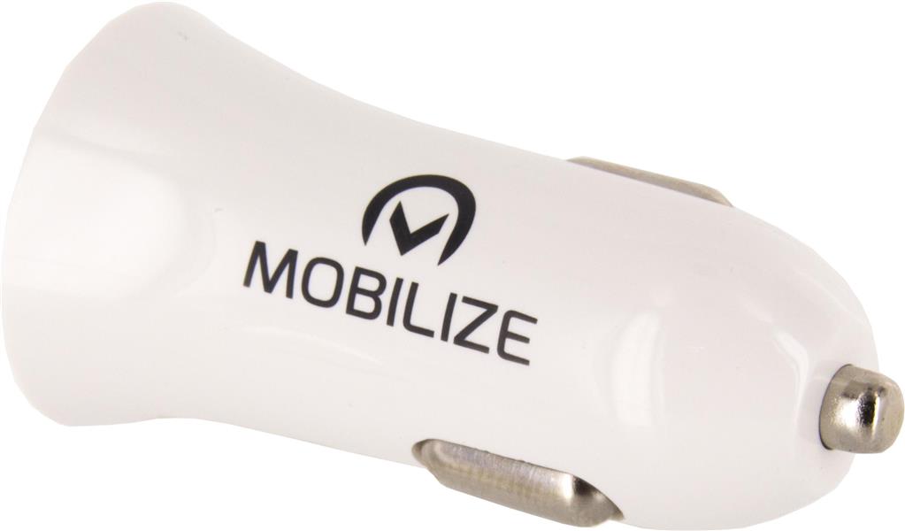 Mobilize Car Charger 2x USB 24W USB to Apple MFi Lighting Cable 1m White