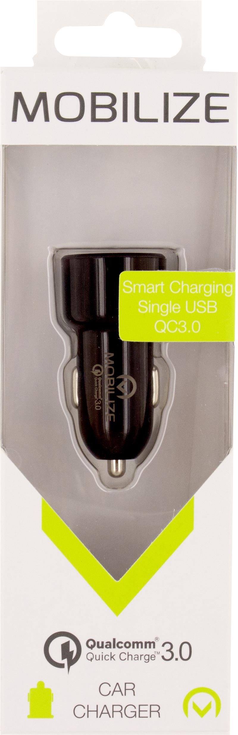 Mobilize Car Charger USB with Qualcomm QC3 0 20W Black