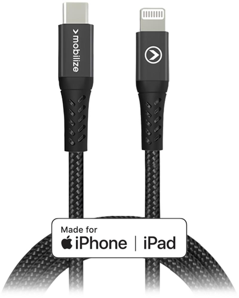 Mobilize Strong Nylon Cable USB-C to MFi Lightning 2m 60W Black