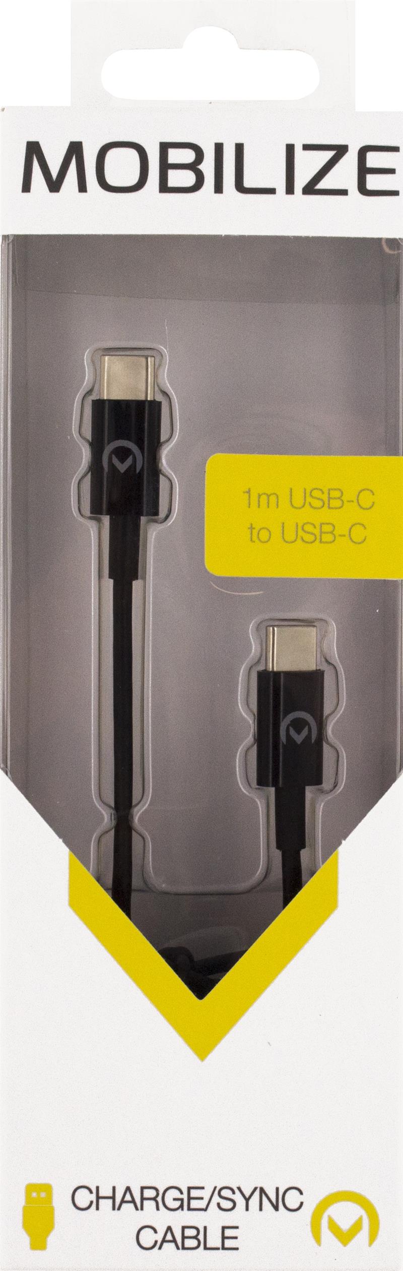 Mobilize Cable USB-C to USB-C 1m 60W Black