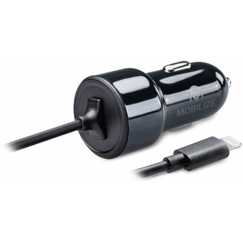 Mobilize Car Charger Apple Mfi Lightning 12W 1m Black