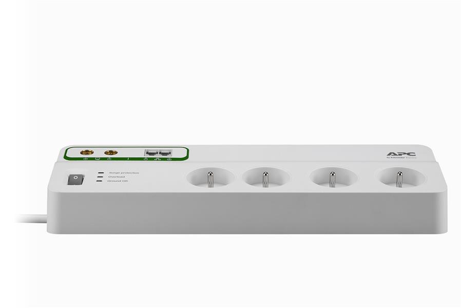 APC Stekkerdoos met overspanningsbeveiliging 8x stopcontact + Coax + Telefoon