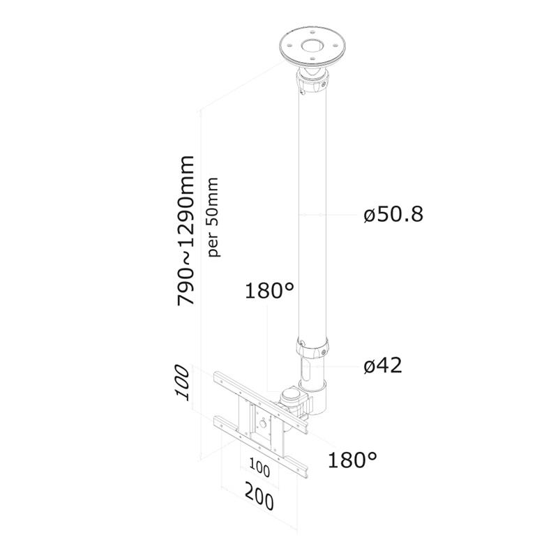 Neomounts monitor plafondsteun