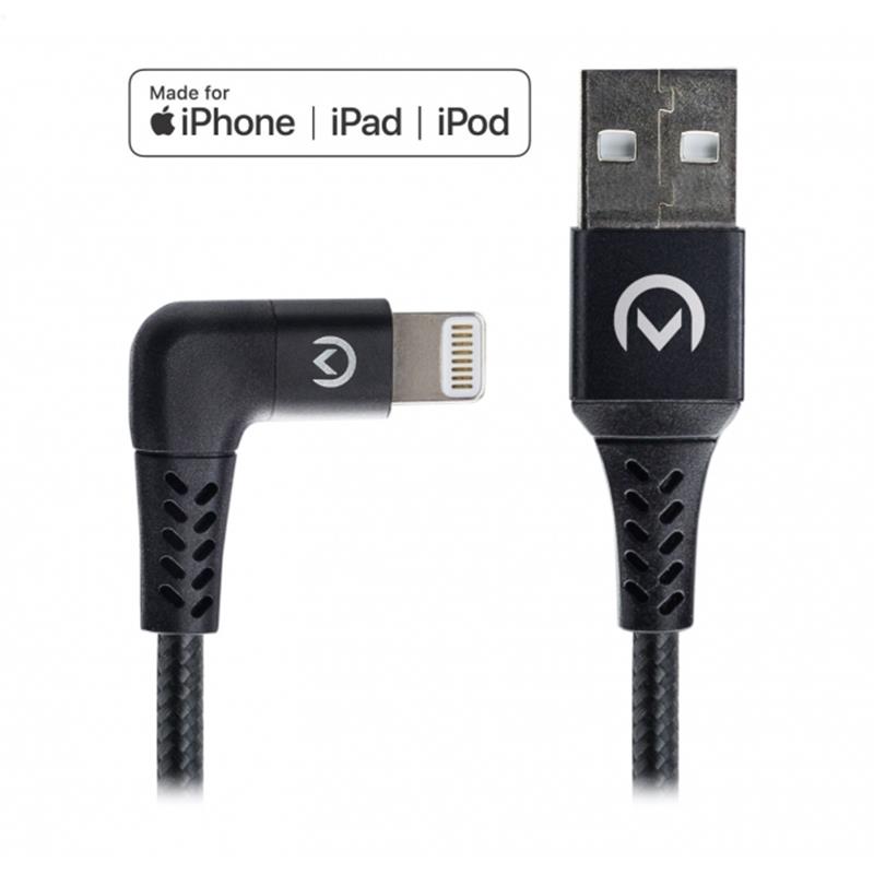 Mobilize Strong Nylon 90 ° Cable Apple MFi Lightning 1 5m Black