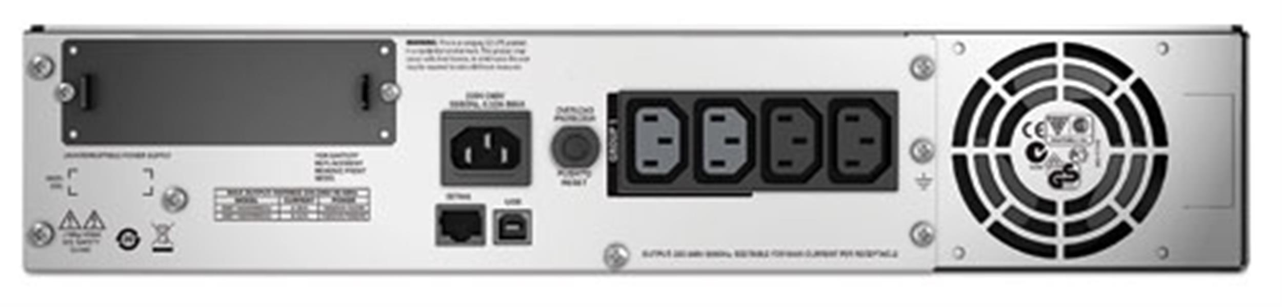 APC Smart-UPS SMT1500R2I-6W - Noodstroomvoeding 4x C13, USB, rack mountable, 6 jaar garantie, 1500VA