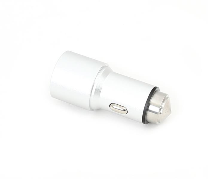 OMEGA CAR CHARGER METAL 2xUSB 5V 2 1A SILVER 43344