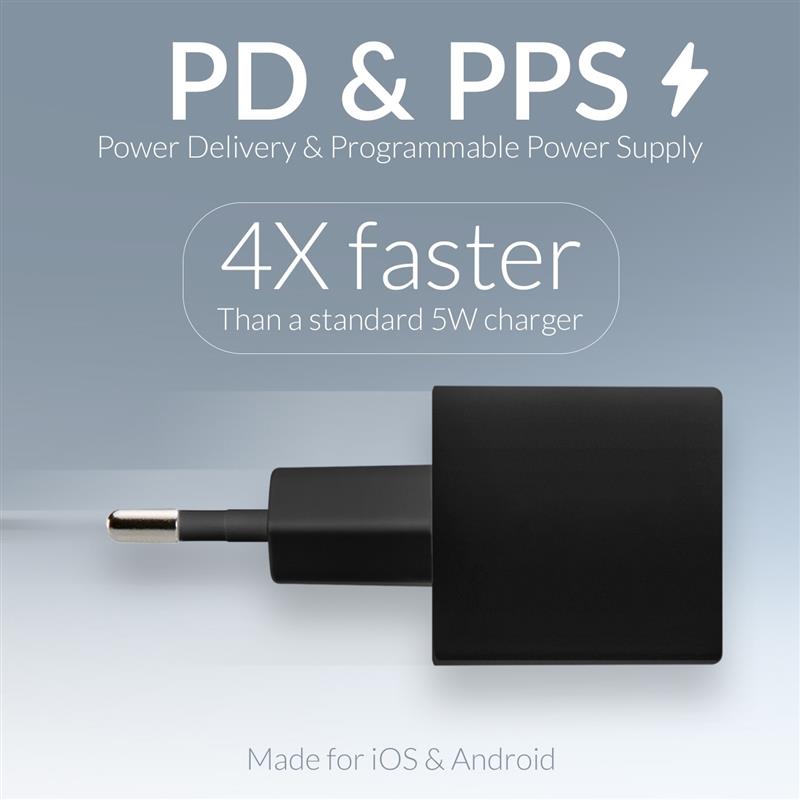 Mobilize Wall Charger USB-C 20W with PD PPS Black