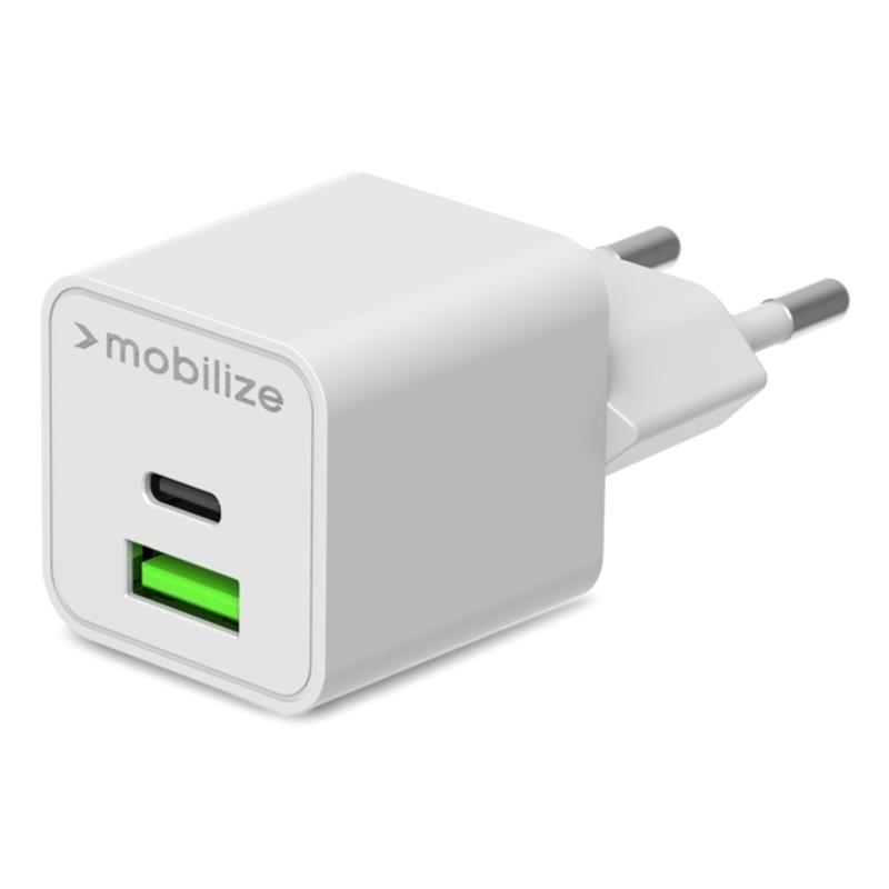 Mobilize Wall Charger USB-C USB GaN 30W with PD PPS White