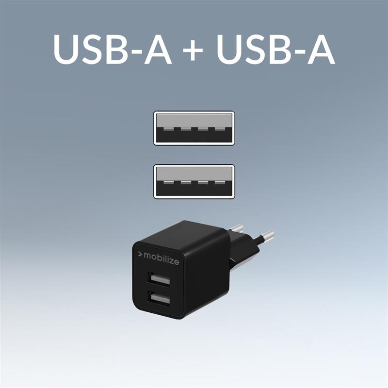 Mobilize Wall Charger 2x USB 24W Black