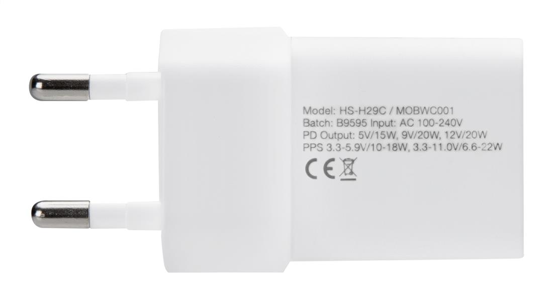 Mobilize Wall Charger USB-C 20W with PD MFi Lightning Nylon Cable 1 2m White