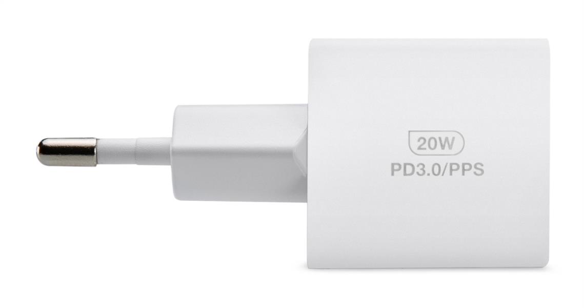 Mobilize Wall Charger USB-C 20W with PD PPS USB-C Nylon Cable 1 2m White