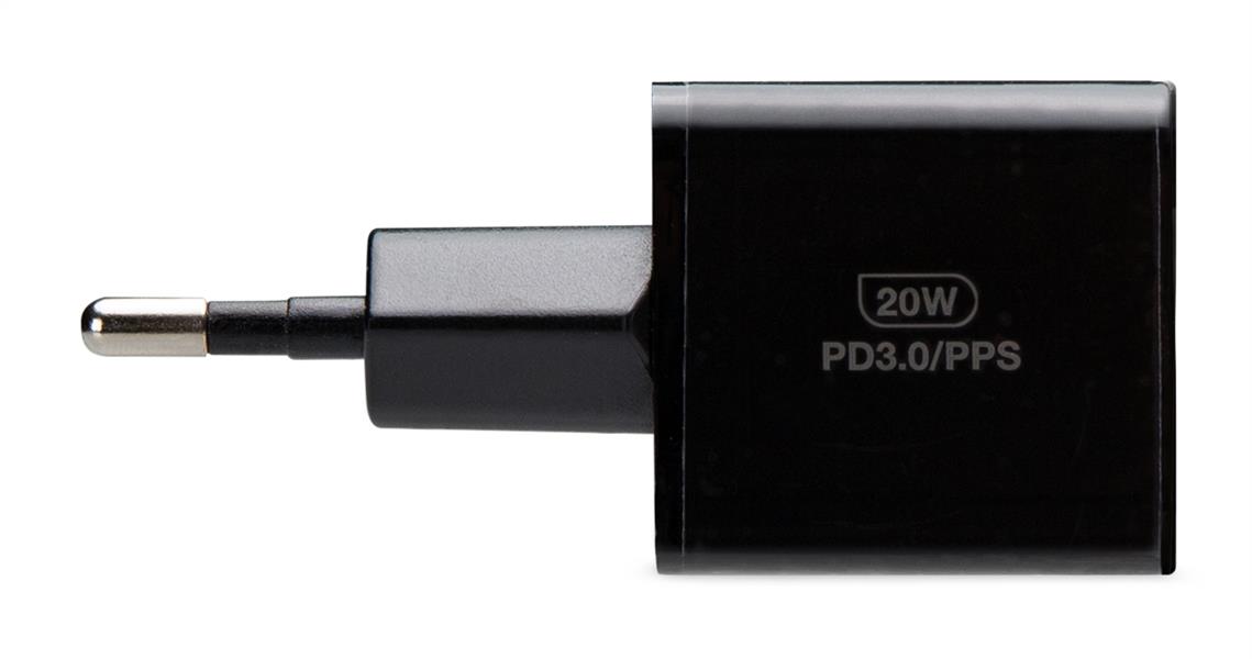 Mobilize Wall Charger USB-C 20W with PD PPS USB-C Nylon Cable 1 2m Black