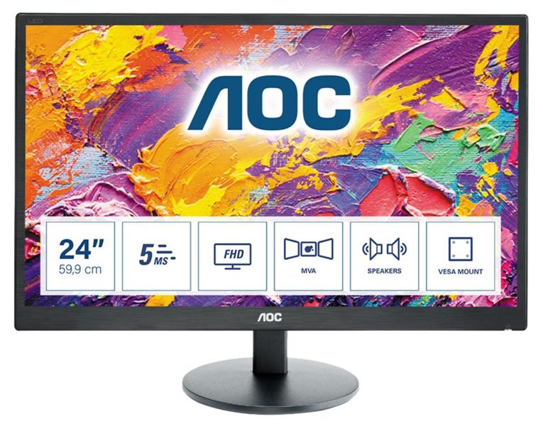 AOC Basic-line M2470SWH LED display 59,9 cm (23.6"") 1920 x 1080 Pixels Full HD Zwart