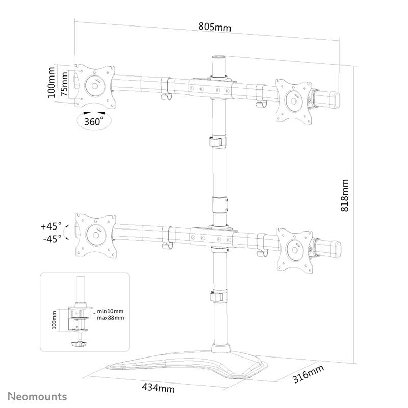 Neomounts monitor stand