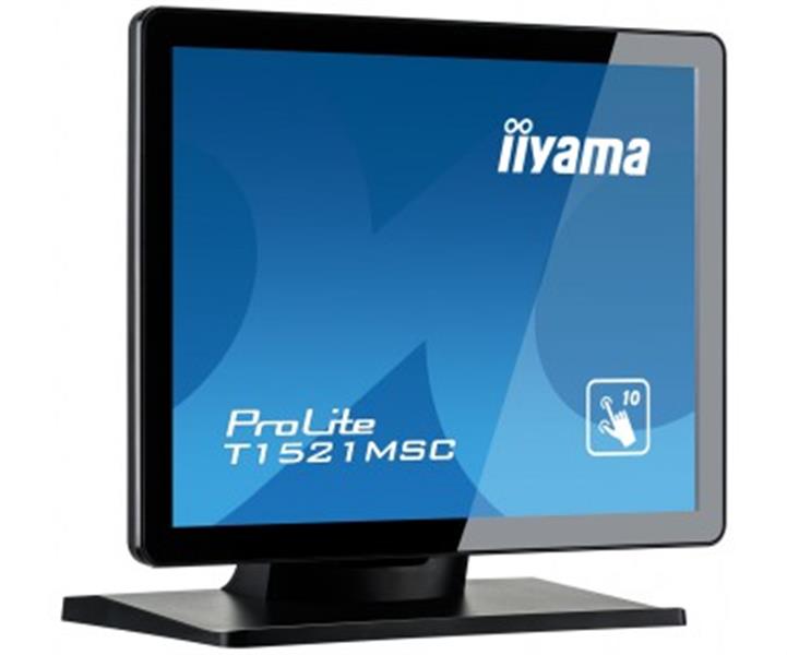 iiyama ProLite T1521MSC-B1 touch screen-monitor 38,1 cm (15"") 1024 x 768 Pixels Zwart Multi-touch Tafelblad