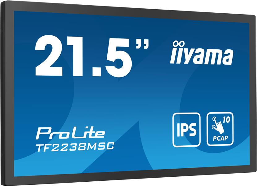 iiyama PROLITE Digitaal A-kaart 55,9 cm (22"") LED 600 cd/m² Full HD Zwart Touchscreen