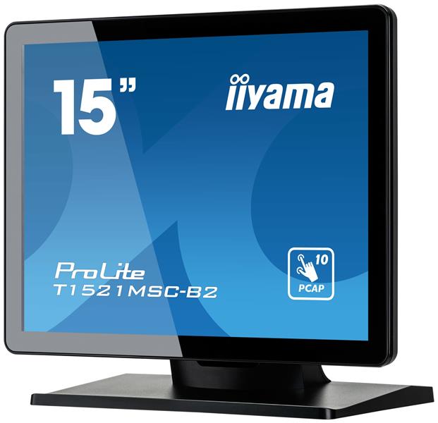 iiyama ProLite T1521MSC-B2 computer monitor 38,1 cm (15"") 1024 x 768 Pixels XGA LED Touchscreen Tafelblad Zwart