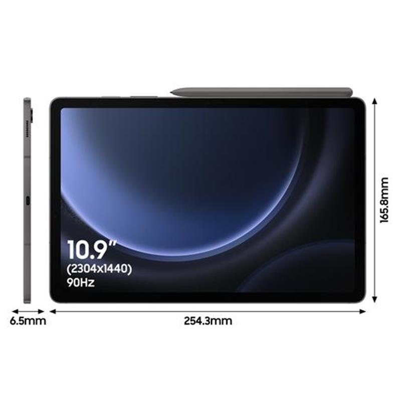 Samsung Galaxy Tab S9 FE WiFi Gray 6+128GB 27,7 cm (10.9"") Samsung Exynos 6 GB Wi-Fi 6 (802.11ax) Android 13 Grijs