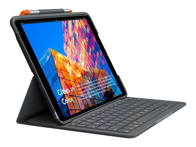 Logitech Slim Folio toetsenbord voor mobiel apparaat QWERTZ Zwitsers Grafiet Bluetooth