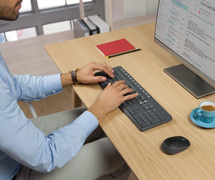 Logitech MK235 toetsenbord RF Draadloos AZERTY Belgisch Grijs