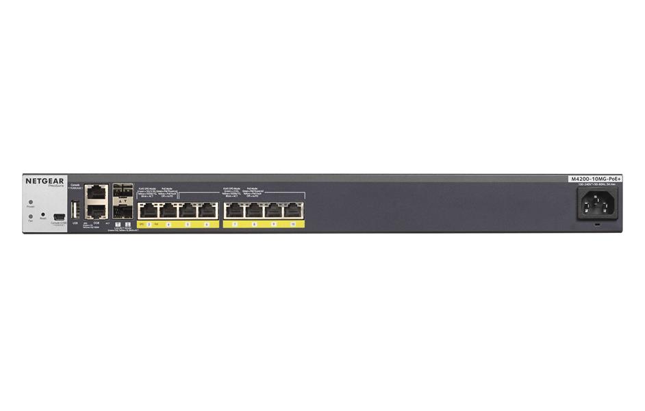 Netgear ProSAFE Managed Switch - GSM4210P - Wave 2 - 240W PoE budget & 8-port PoE+ full provisioning + 2 x 10G SFP+ poorten