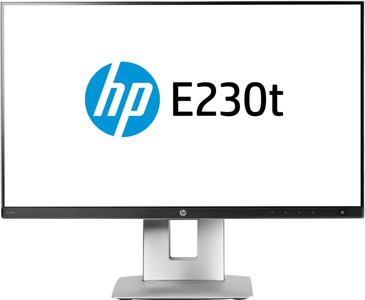 HP EliteDisplay E230t touch screen-monitor 58,4 cm (23"") 1920 x 1080 Pixels Zwart, Zilver Multi-touch Tafel