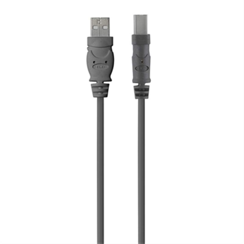 Belkin USB 2.0 A - USB 2.0 B, 4.8m USB-kabel 4,8 m USB A USB B Grijs