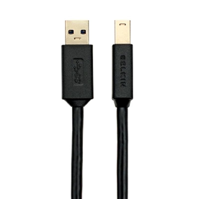 Belkin F3U159CP1.8M-P USB-kabel USB 3.2 Gen 1 (3.1 Gen 1) USB A USB B Zwart