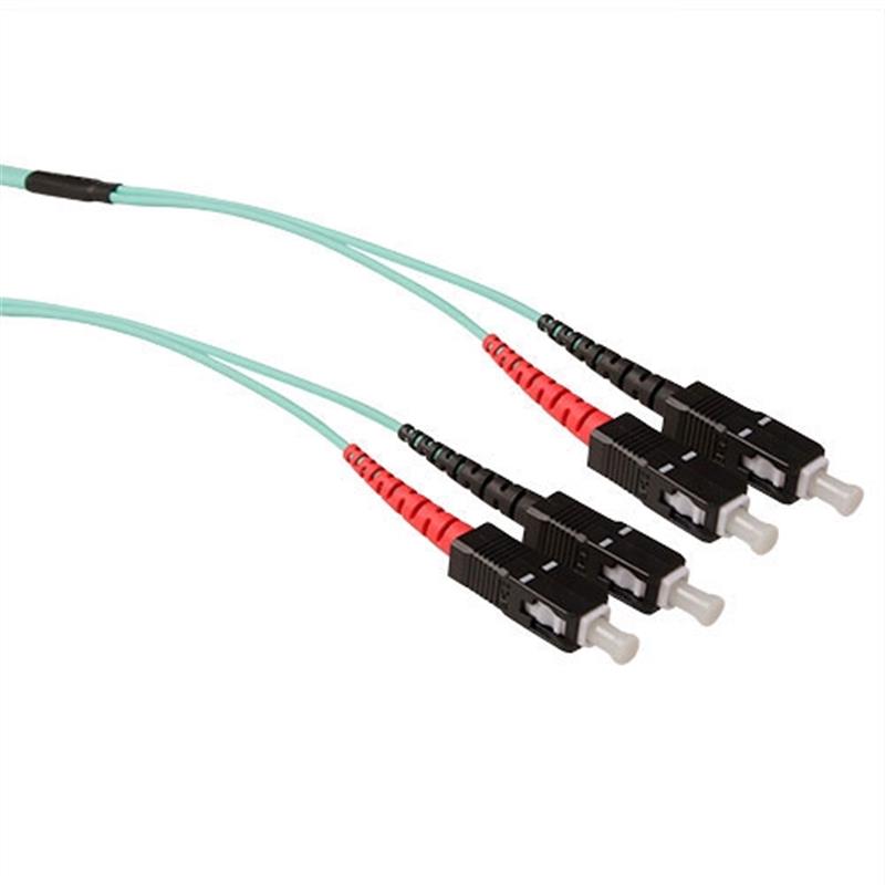 ACT RL5302 Glasvezel kabel 20 m 2x SC OM3 Zwart, Blauw, Rood