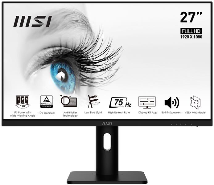 MSI Pro MP273P computer monitor 68,6 cm (27"") 1920 x 1080 Pixels Full HD LED Zwart