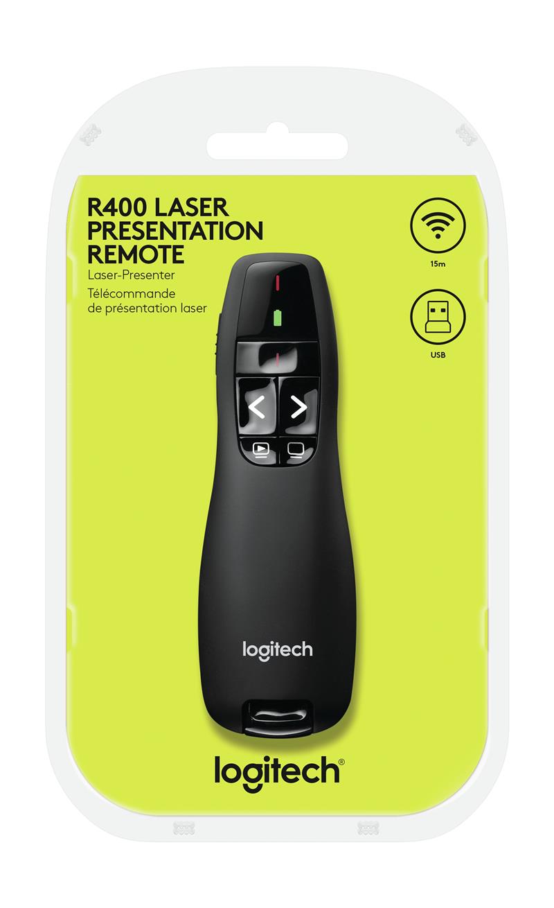 Logitech R400 Draadloze presenter RF Zwart