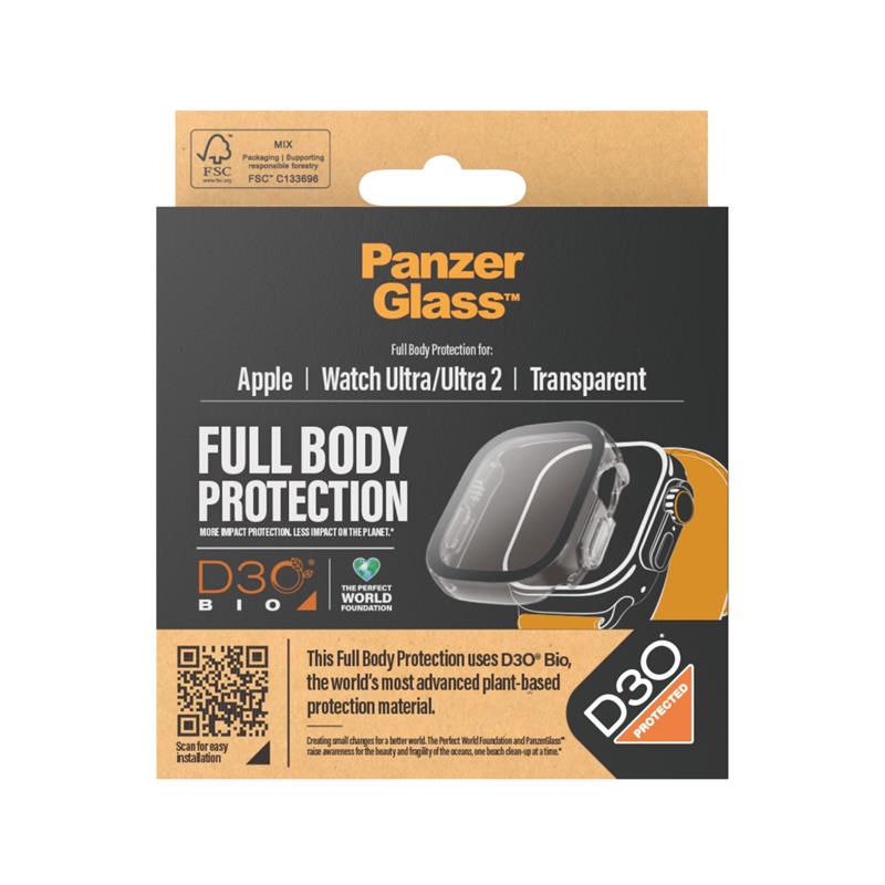 PanzerGlass Apple Watch Full Body Case D30 Transparant Gehard glas, Polyethyleentereftalaat (PET)