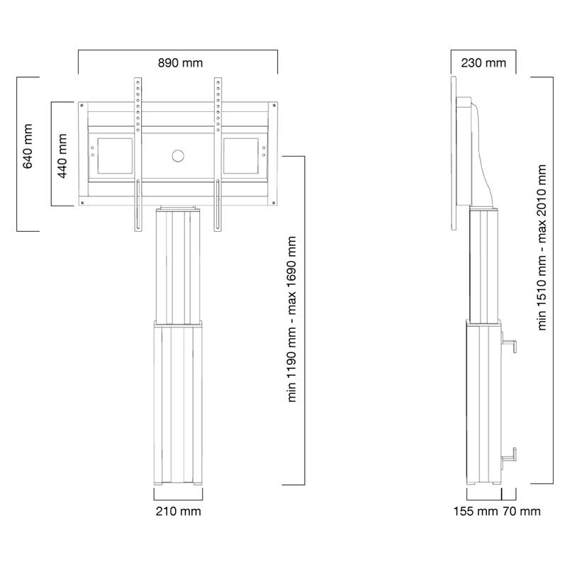 Neomounts gemotoriseerde wandsteun
