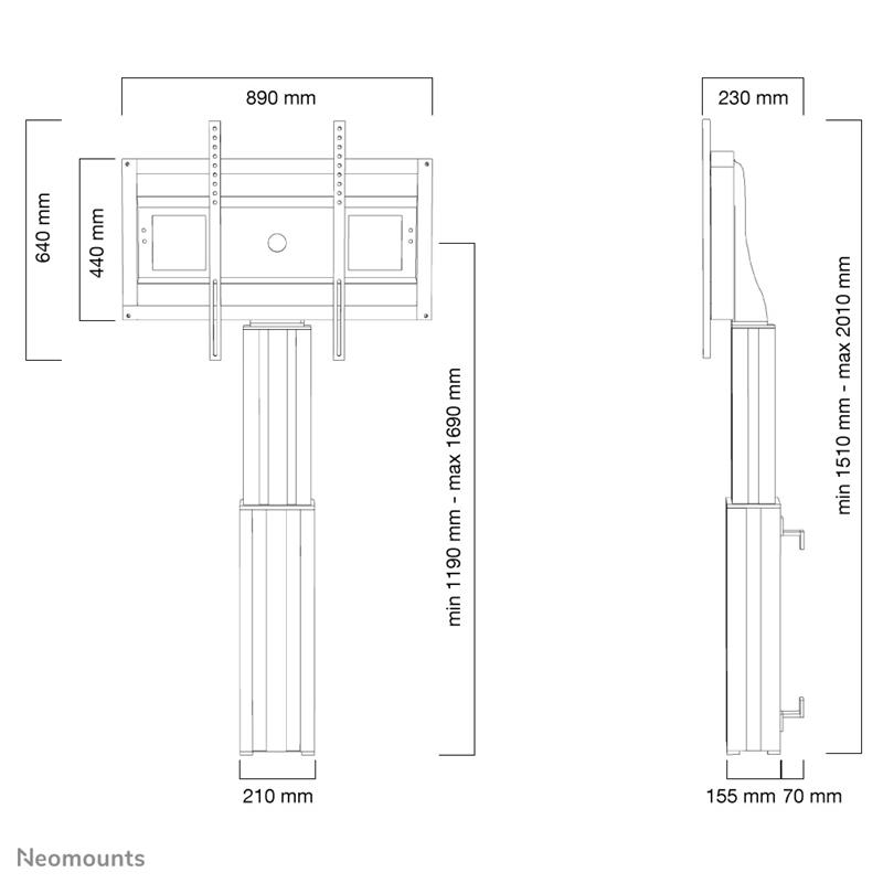 Neomounts gemotoriseerde wandsteun