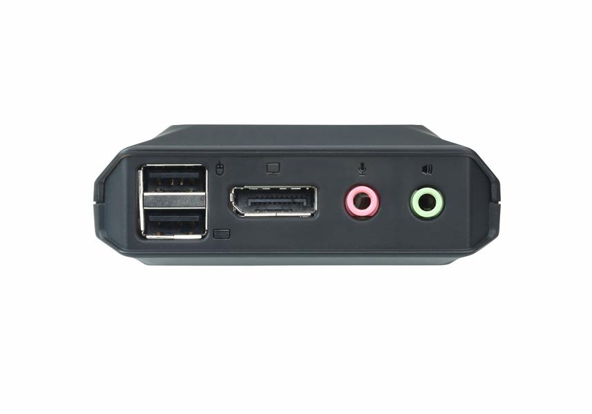 ATEN 2-poorts USB DisplayPort-kabel KVM-switch met externe poortselectieschakelaar