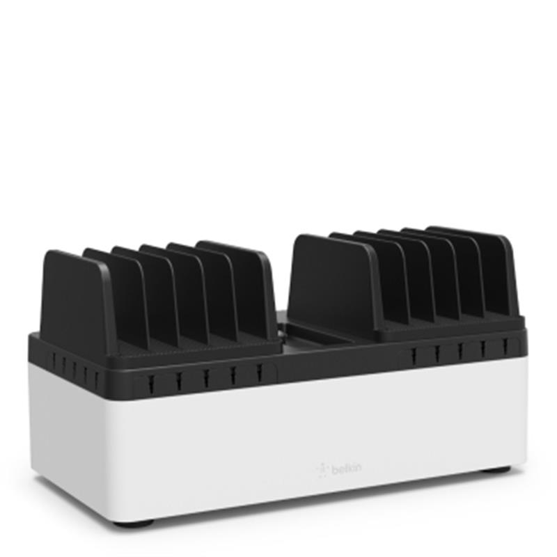 Belkin Store & Charge - Laadstation met vaste compartimenten (10-poort USB laadstation inbegrepen)