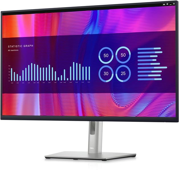 DELL P Series P3223DE 80 cm (31.5"") 2560 x 1440 Pixels Quad HD LCD Zwart, Zilver