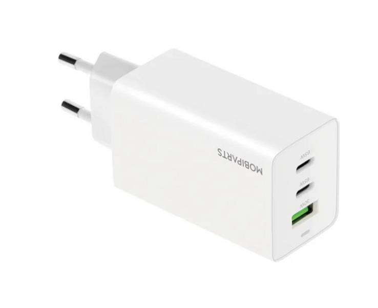 Mobiparts GaN Wall Charger USB-Cx2/USB-A PD 3.0/QC 65W White