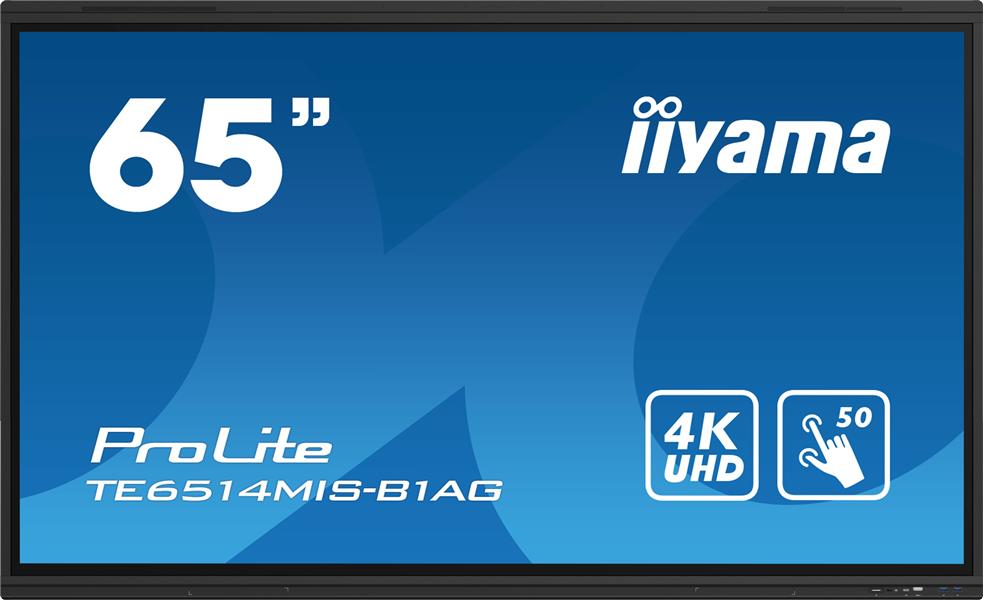 iiyama TE6514MIS-B1AG beeldkrant Interactief flatscreen 165,1 cm (65"") LCD Wifi 435 cd/m² 4K Ultra HD Zwart Touchscreen Type processor Android 24/7