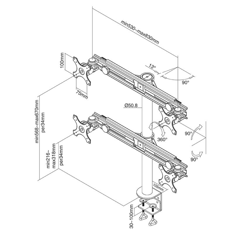 Newstar flatscreen bureausteun