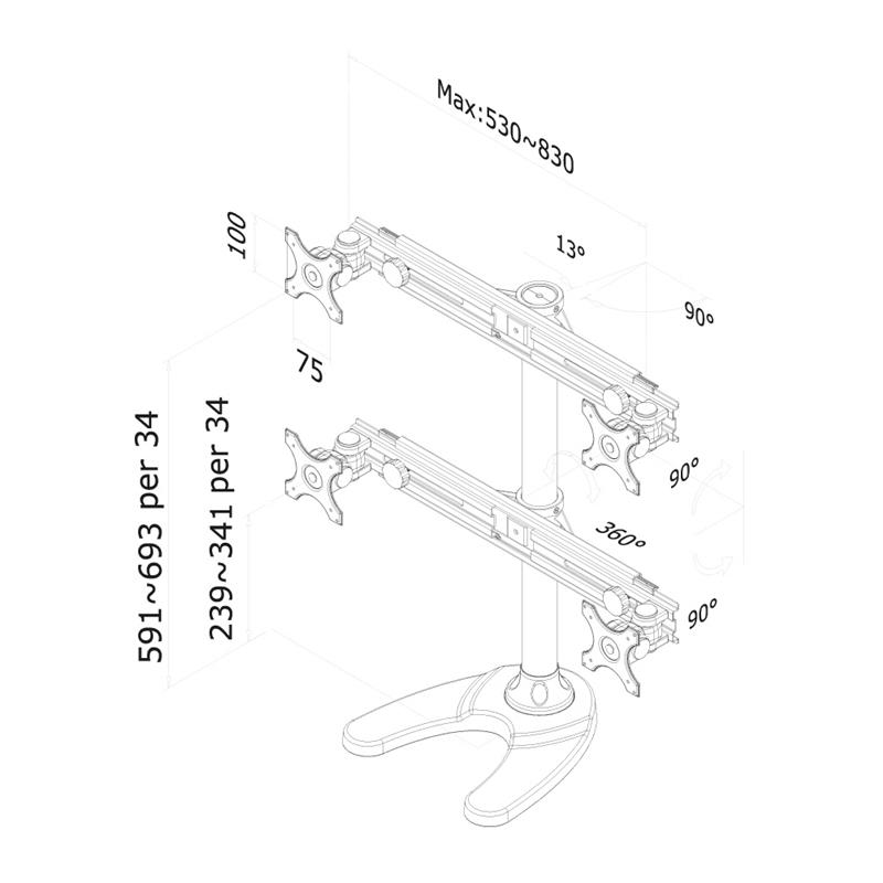 Neomounts monitor stand